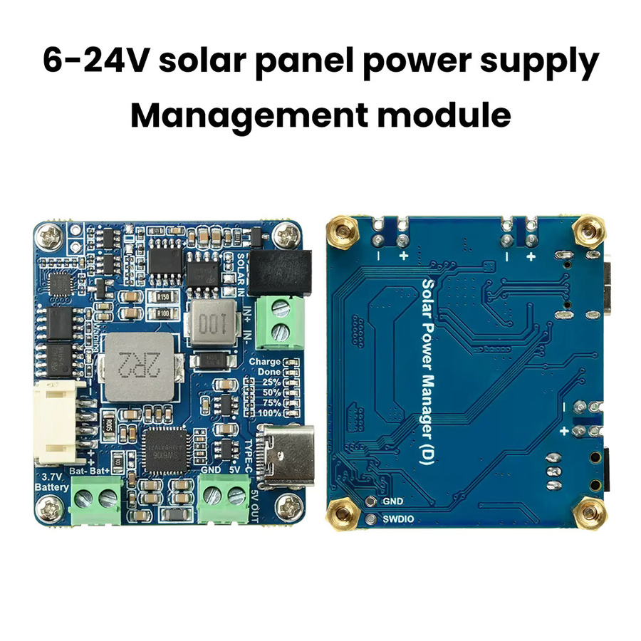 Solar Power Manager Modul D in Blau für Arduino, Jetson und Raspberry Pi zum Laden von Li-Akkus mit 5V 3A Ausgang für 6 bis 24V Solarmodule - Bild 5