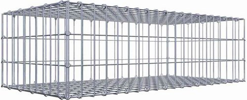 Gabiona Drahtkorb aus Stahl in Silbergrau mit C-Ring, B/T/H: 100 x 30 x 50 cm - Bild 1