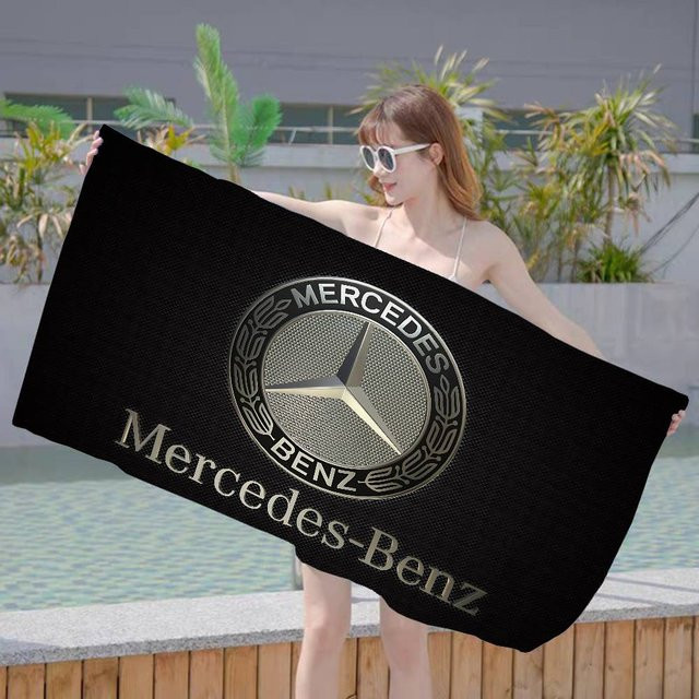 Mercedes-Benz Strandtuch aus Mikrofaser in Schwarz, schnelltrocknend und sandresistent, B/H: 150 x 70 cm - Bild 1