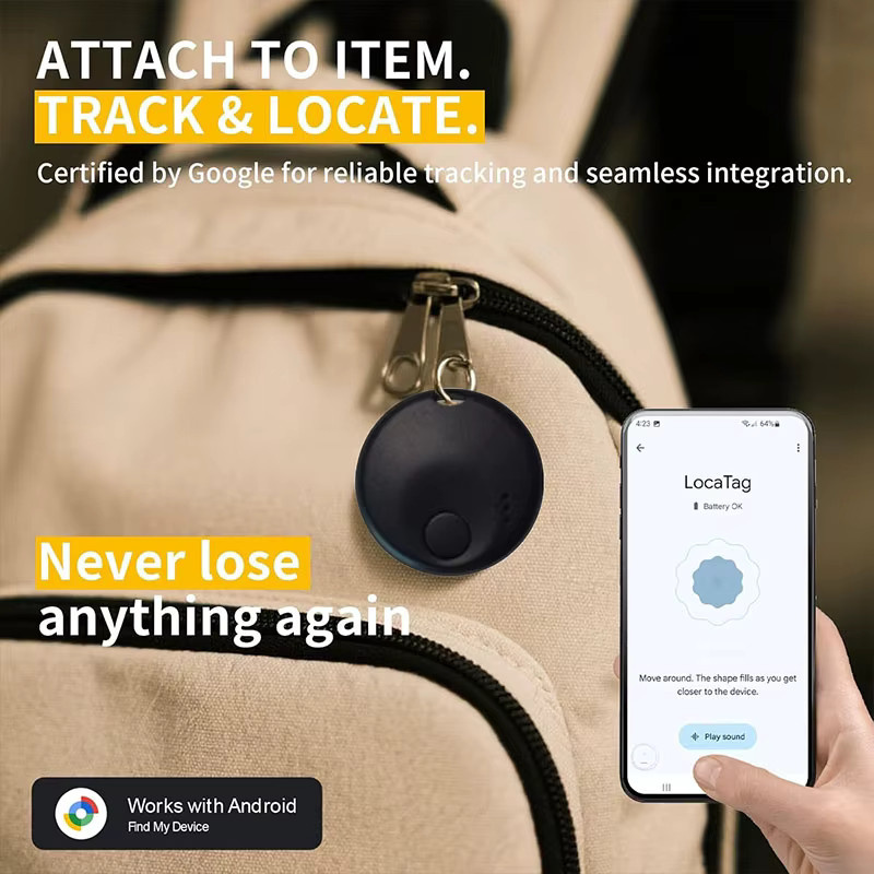 Mini-Tracker für Android-Smartphones kompatibel mit Google Find My Device App als Key Finder und Smart Tag für Xiaomi, Samsung, Pixel und OnePlus - Bild 3