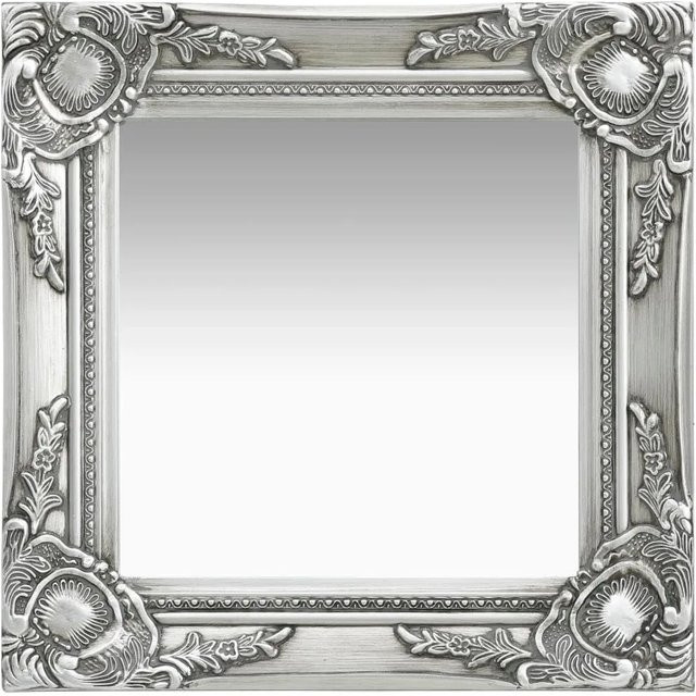 vidaXL Wandspiegel im Barock-Stil in Silber, B/H: 40 x 40 cm - Bild 1