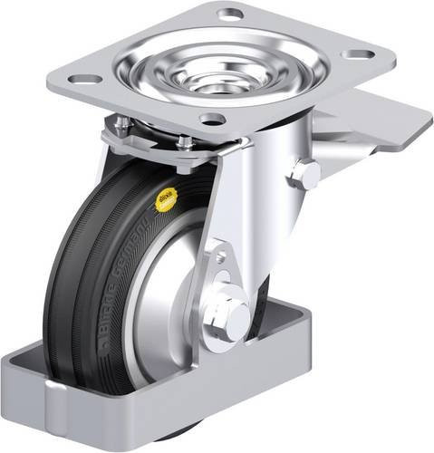 Blickle L-RD 100R-ST-FA-FS Stahlblech-Lenkrolle aus verzinktem Stahl mit Rad-Durchmesser 100 mm und einer Tragfähigkeit von 100 kg - Bild 1