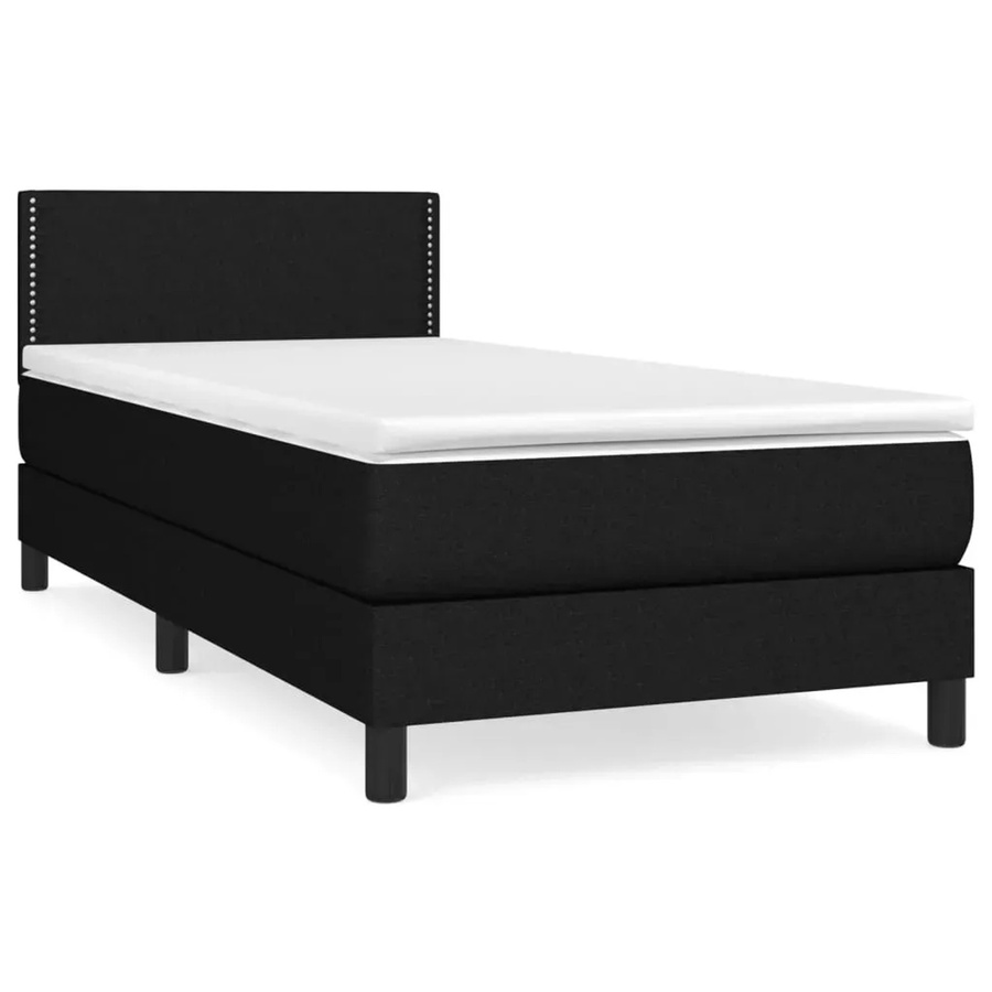 vidaXL Boxspringbett Hybrid mit Matratze Schwarz B/T/H: 100 x 200 x 203 cm - Bild 2