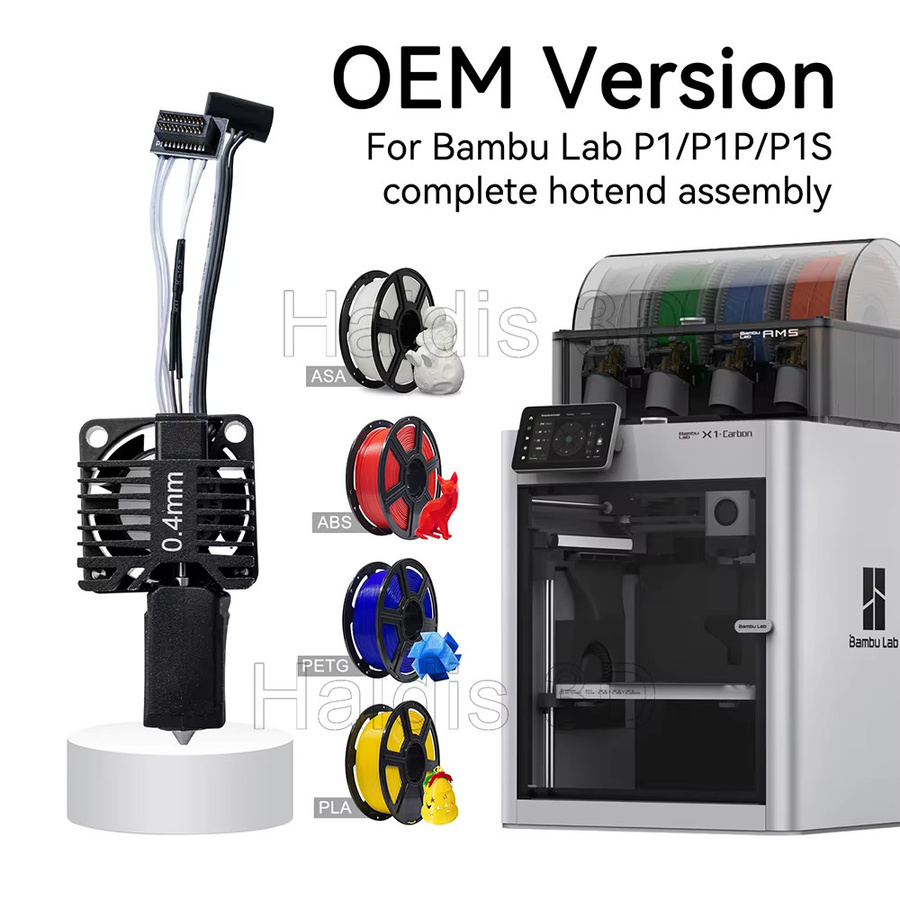Bambu Lab Upgrade Hotend Kit mit Lüfter und gehärteter Stahldüse für P1P, P1S, X1 und X1C 3D Drucker in Schwarz - Bild 3