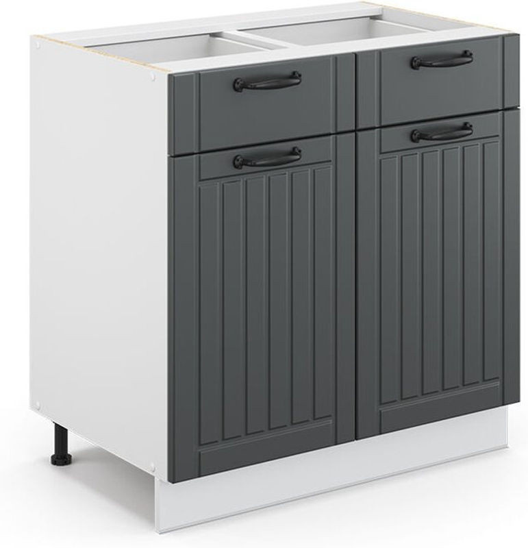 Vicco Küchenunterschrank Fame-line in Anthrazit Landhaus aus Holzwerkstoff mit Drehtüren, Breite: 80 cm - Bild 1