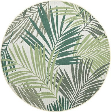 GARDEN IMPRESSIONS Outdoor-Teppich Naturalis rund in Grün mit Palmblatt-Design, Durchmesser: 160 cm - Bild 1