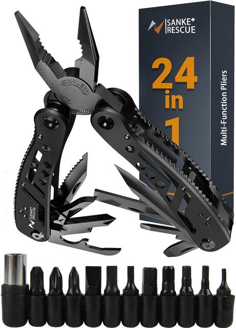 Sanke 24 in 1 Multifunktionale Universelle Diagonalzange und Drahtschneider in Schwarz - Bild 1