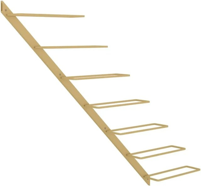 vidaXL Wand-Weinregal aus Metall in Gold für 7 Flaschen mit modernem Design - Bild 1