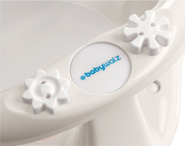 Baby-Walz Basics Badesitz Deluxe in Weiss mit Temperaturanzeige und rutschfester Weichgummi-Oberfläche - Bild 1