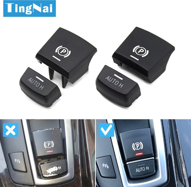 TNAI Abdeckung für die Auto Handbremse und Feststellbremse P-Taste in Schwarz für BMW M5 F01 F02 F07 F10 F11 F12 F15 F16 F25 F26 - Bild 1