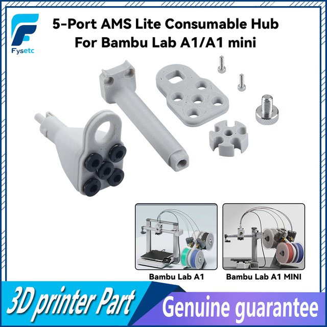 FYSETC 5-Port AMS Lite Verbrauchsmaterial-Hub für Bambu Lab A1 und A1 mini, Grau - Bild 1