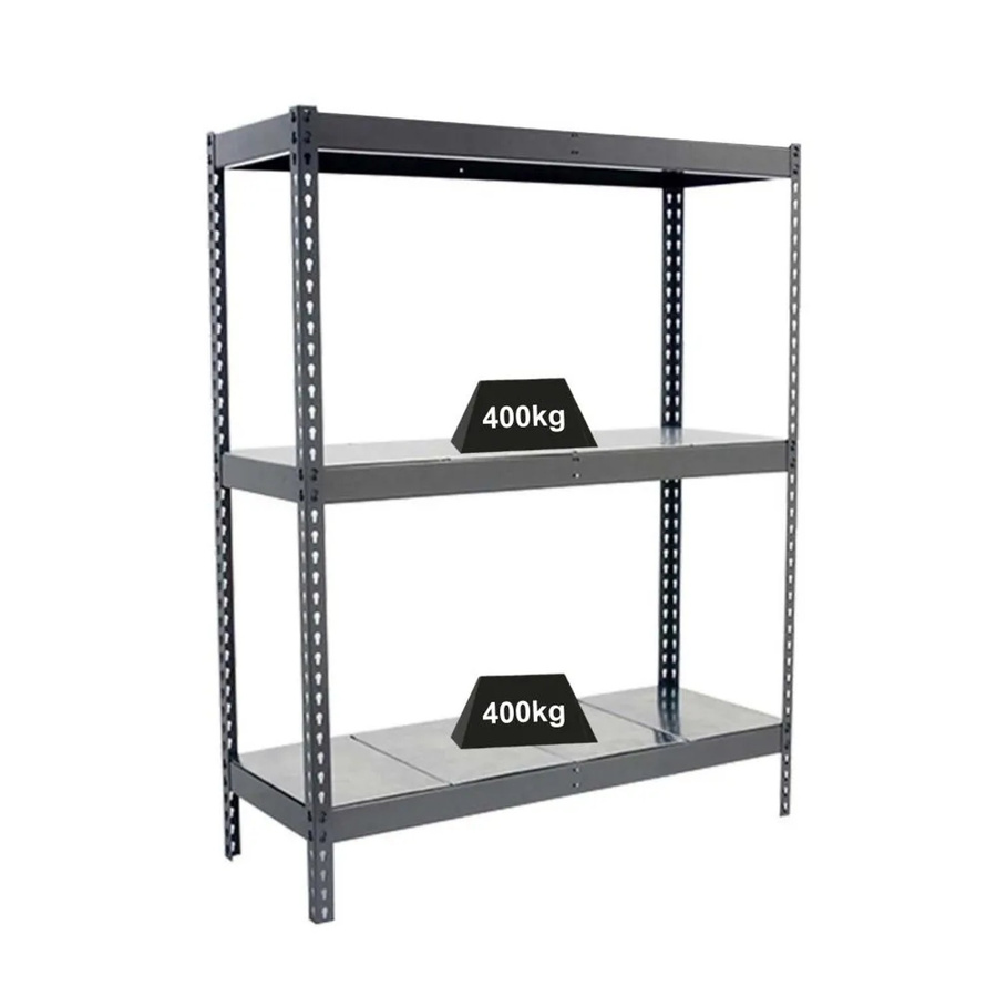 PROREGAL Schwerlastregal Big Metal Yeti Three aus Metall in Grau, H x B x T: 200 x 120 x 45 cm, Fachlast 400 kg - Bild 2