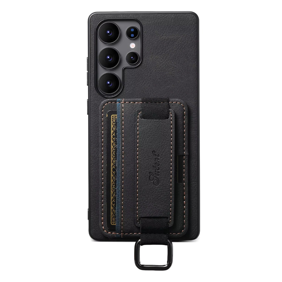 SUTENI PU Leder Handyhülle mit Handgelenk-Strap, Ring, Schnalle und Kartenhalter für Samsung Galaxy S26 Ultra, S25 Plus, S24, S23, S22 und Note 20 in Schwarz oder Braun - Bild 5