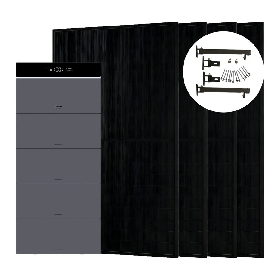 Conow CBE2000 Pro Balkonkraftwerk 1820W mit Flachdach-Halterung und 4 CBE2000 Erweiterungsakkus in Schwarz und Grau - Bild 2