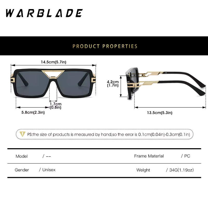 WarBlade Aviator Sonnenbrille, Vollrand, Unisex, black - Bild 4