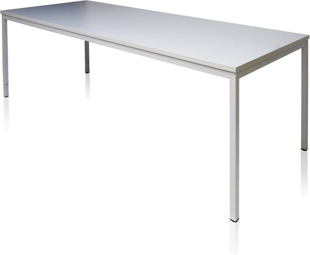 PROREGAL Bürotisch Arctic Wolf Rechteckig in Lichtgrau, H x B x T: 75 x 80 x 200 cm - Bild 1