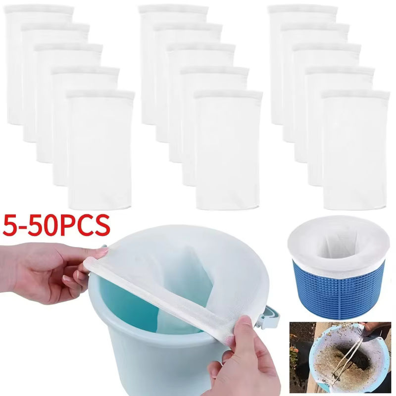 DIZETION Nylon Filtersocken für Pool Skimmer in Weiß - Bild 2