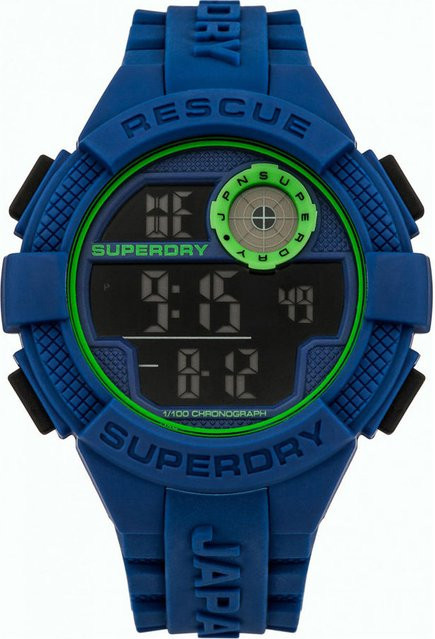 Superdry Chronograph, Digitaluhr, Quarz, Blau, 50 mm, Herren - Bild 1