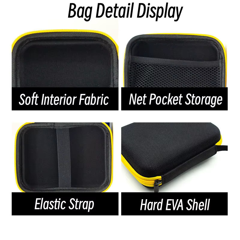 haolonggcp EVA Hard Case XU10 Tragbare Spielkonsolentasche für R36S Handheld Game Player Schutzhülle in Schwarz mit Handschlaufe - Bild 3
