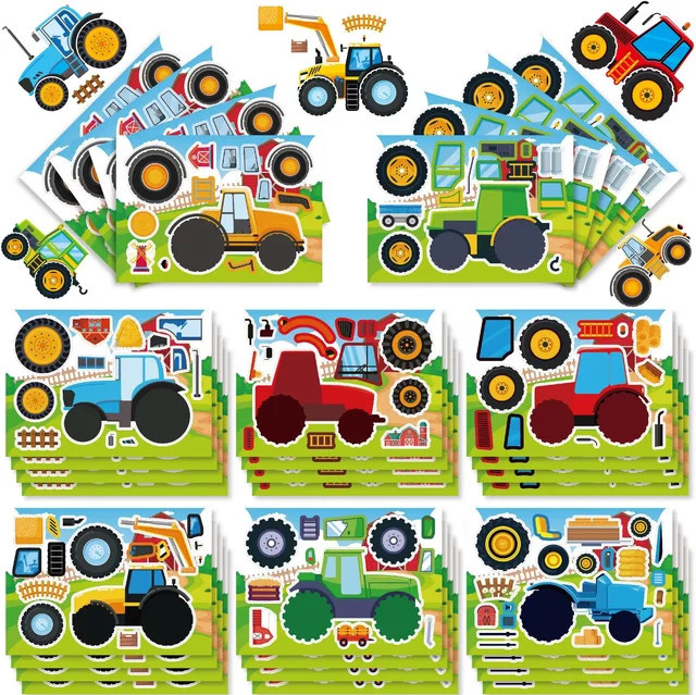 GOGOTU Bauernhof Traktor Machen ein Gesicht Puzzle Aufkleber, Bunt / Mehrfarbig - Bild 1