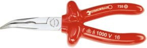Stahlwille VDE-Flachrundzange mit Schneide, verchromter Kopf und rot isolierten Griffen, 1000V isoliert, Länge: 160 mm - Bild 1