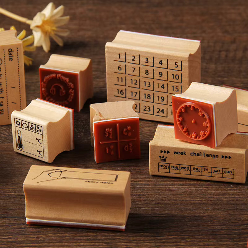 Exquisites Holzsiegel Set mit verschiedenen Motiven in Mehrfarbig für dekorative Zwecke - Bild 2