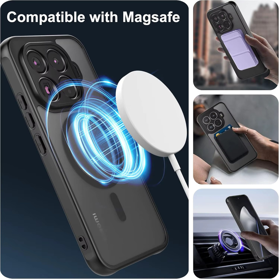 Stoßfeste MagSafe Schutzhülle für Xiaomi 17 Pro Max, 15, 14 Ultra und T Pro mit matter Rückseite und Kameraschutz in Schwarz oder Transparent - Bild 2