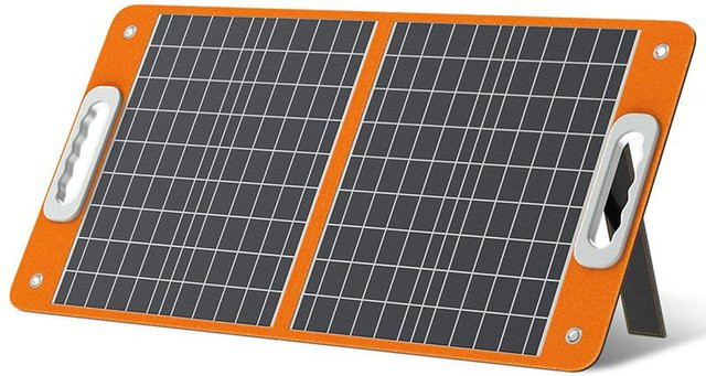 FlashFish TSP60 Tragbares Solarpanel 60W mit USB-C und USB-A Anschlüssen in Orange - Bild 1