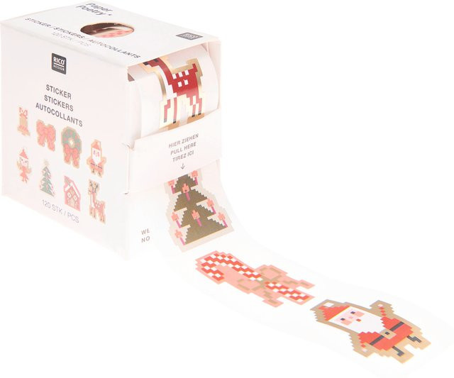 Rico Design Paper Poetry Mini-Sticker Weihnachtsfiguren Pixel - Bild 1