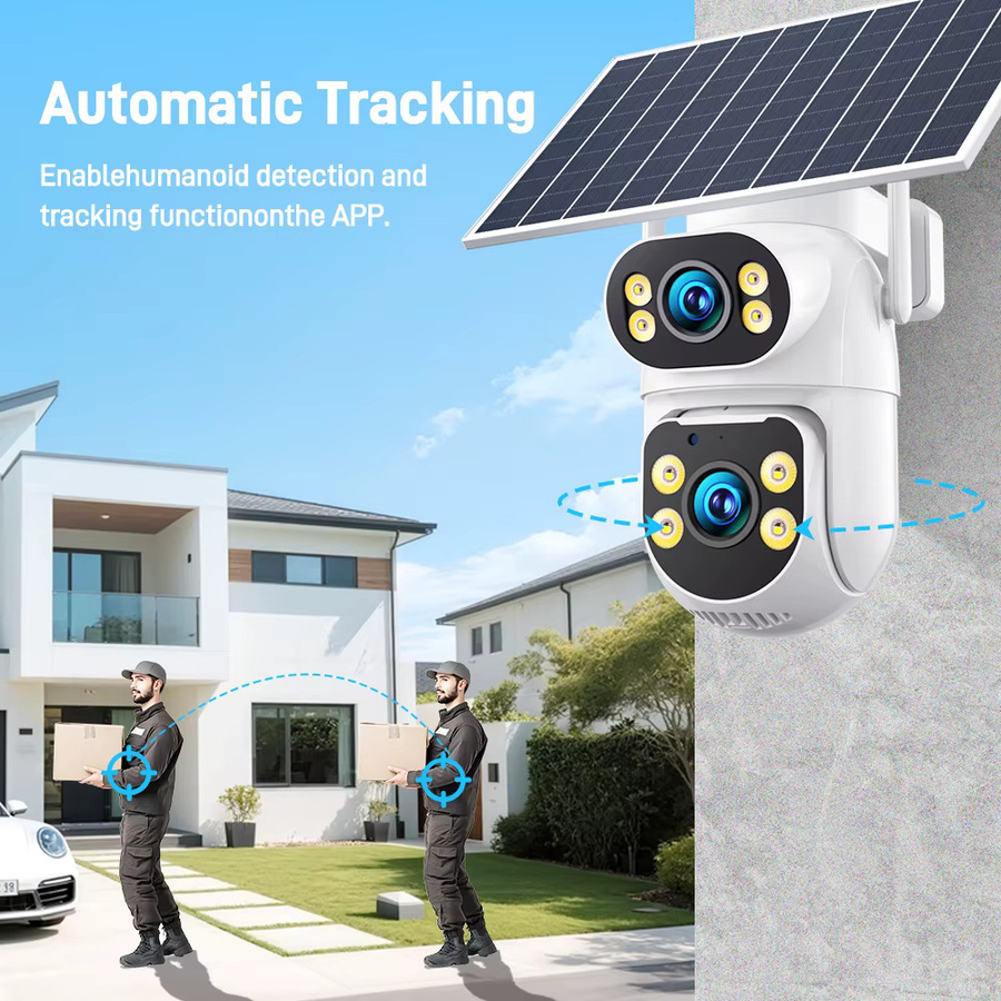 Yoosee 4G Solar-Sicherheitskamera mit Dual-Screen und 4K Auflösung, kabellose CCTV Überwachung in Weiß, ohne WLAN erforderlich - Bild 4