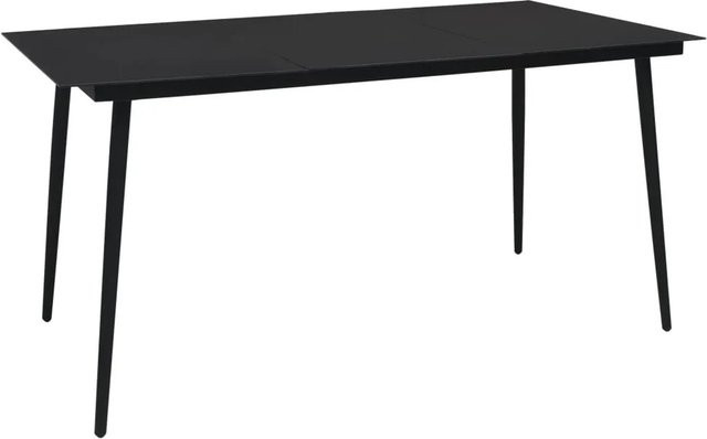 Furnicato Garten-Esstisch aus Stahl und Glas in Schwarz, B/T/H: 150 x 80 x 74 cm - Bild 1