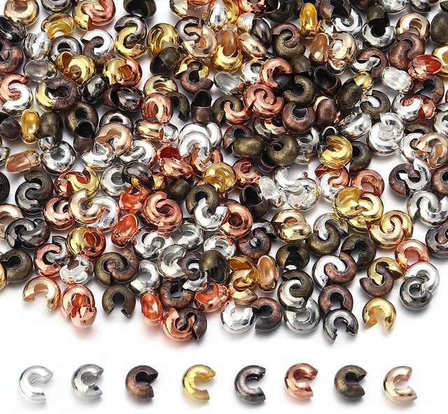 Crimp-End Perlen, 5mm, rund, Unisex - Bild 1