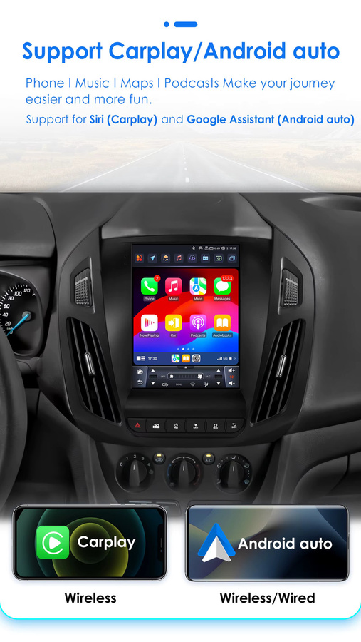 OSSURET Android 13 Autoradio mit 9,7 Zoll Display und Rückfahrkamera für Ford Transit und Tourneo Connect 2013-2016, Schwarz, Carplay Multimedia Stereo - Bild 3
