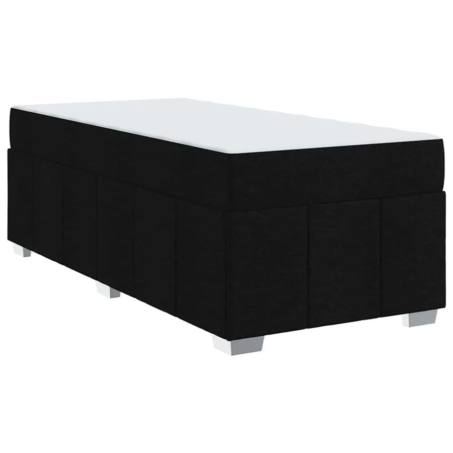 vidaXL Bettrahmen mit Matratze in Schwarz und Weiß, Polsterbett aus Stoff und Holz mit Taschenfederkern, B/T: 80 x 200 cm - Bild 2