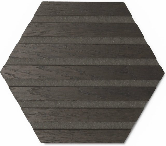Denpanels Designpaneele Hexagon Geräucherte Eiche Schwarz MDF, 3 Stück, B: 26,7 cm, H: 30,8 cm - Bild 1