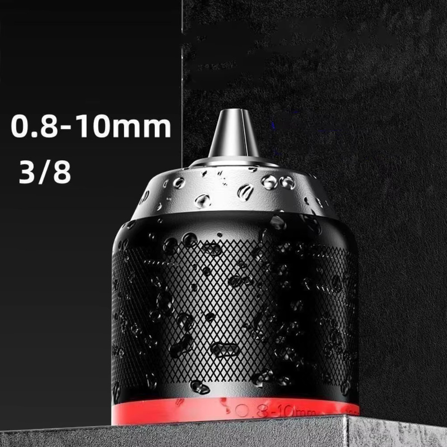 VIBRATITE Schlüsselloses Metallbohrfutter mit selbstsicherndem Mechanismus, Spannbereich 0-10 mm, 3/8 24UNF Gewinde für elektrische Bohrmaschinen - Bild 5