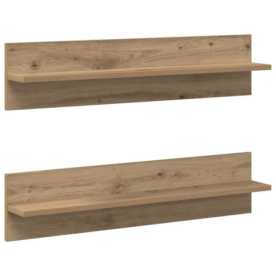 vidaXL Wandregal Set 2 Stück Artisan-Eiche, Farbe Braun, B/H/T: 80 x 11,5 x 18 cm - Bild 2