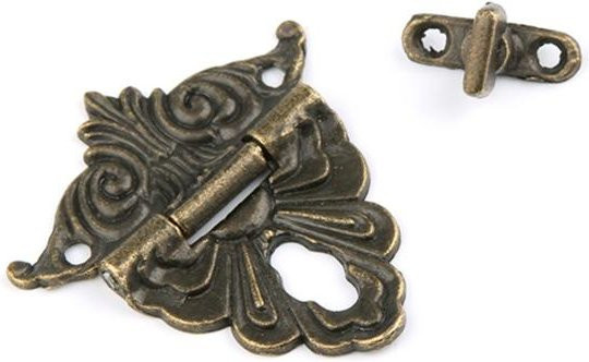 HOMEKA Vintage Antik Metall Koffer Verschluss in Gold für Schmuckboxen und Holzschatullen - Bild 1