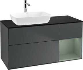 V&B Waschtischunterschrank Finion mit Wandbeleuchtung, Anthrazit lackiert, Breite: 120 cm, Tiefe: 50,1 cm, Höhe: 50,1 cm - Bild 1