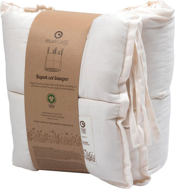 Müsli Nestchen für Babys aus Baumwolle in Beige und Weiß, B/T: 166 x 28 cm - Bild 1