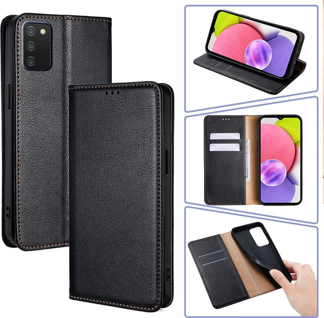 Retro Flip Telefonhülle für Huawei Nova Serie mit Kartenfächern aus weichem TPU in Schwarz - Bild 1