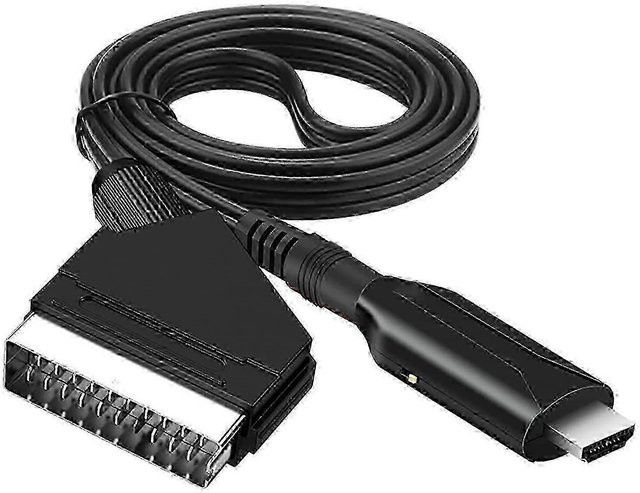 Needme SCART auf HDMI Videokonverter Kabeladapter in Schwarz mit 1080p und 720p Ausgang für HD-Fernseher - Bild 1
