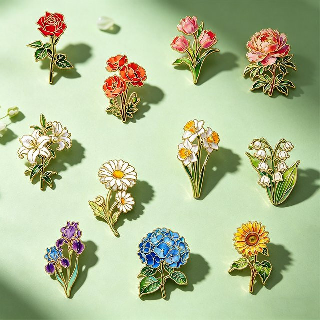 CUE PDLA Blumenanstecker Emaille, Bunt, Damen - Bild 1