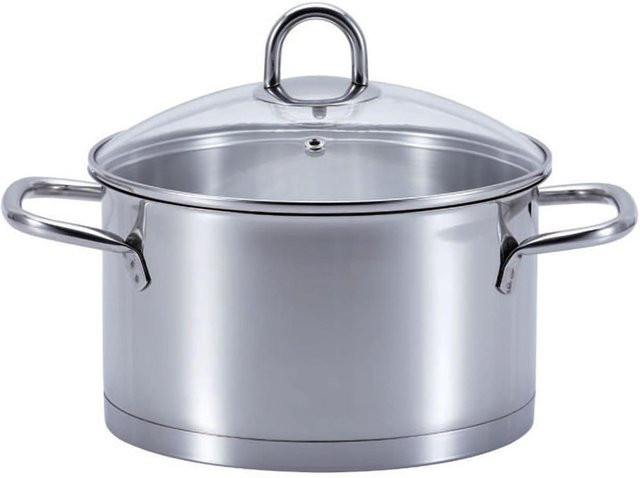SSW Kitchen Q Profi Star Kochtopf mit Glasdeckel aus Edelstahl, Silber, Durchmesser: 16 cm, Volumen: 1,9 l - Bild 1