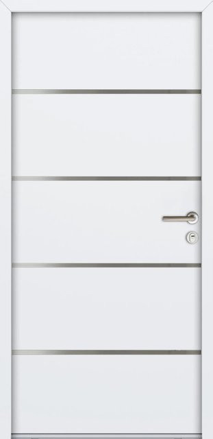 FM Türen NBT56 Modell 02 Stahltür Weiß Rechts B: 90 cm, H: 200 cm - Bild 1