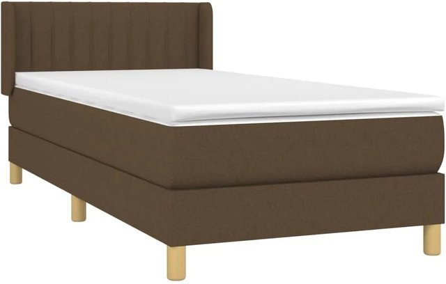 vidaXL Boxspringbett mit Matratze Hybrid-Design in Dunkelbraun, B/T/H: 100 x 200 x 78 cm - Bild 1