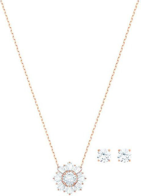Swarovski Schmuck-Set Halskette und Ohrringe, Roségold, Kristall, Damen - Bild 1