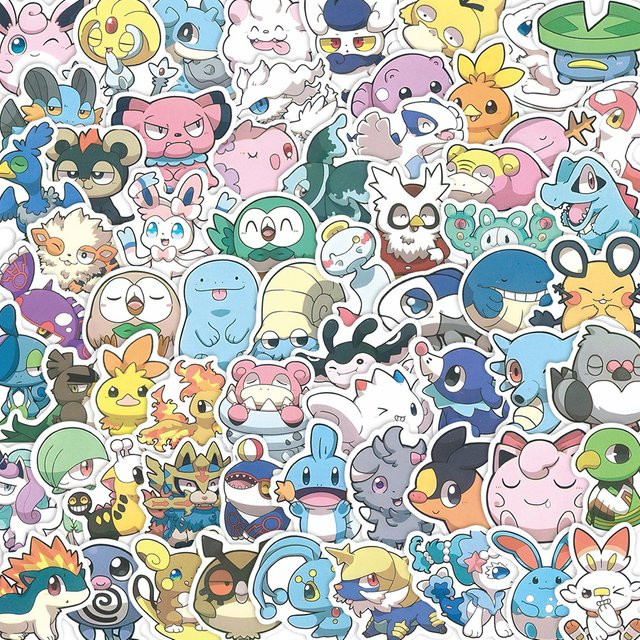 TAKARA TOMY Anime Pokemon Cartoon Aufkleber Set in Multicolour zur Dekoration von Handyhüllen und Laptops - Bild 1