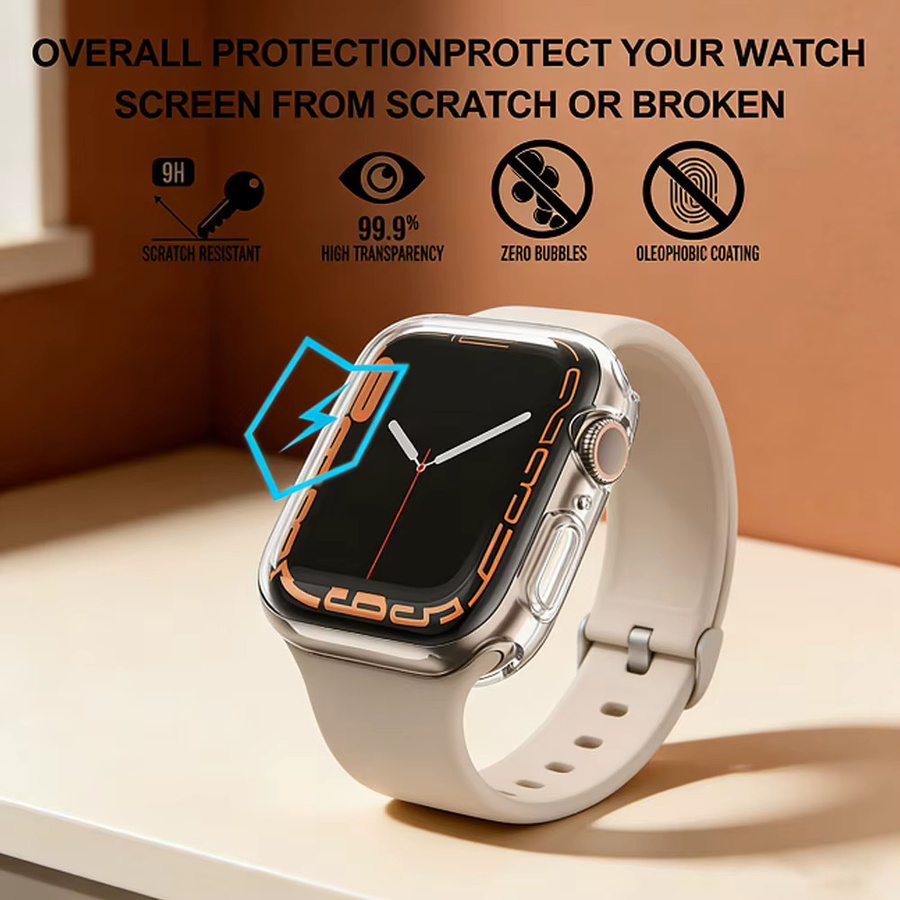 VATMENS Displayschutzfolie Hülle für Apple Watch, Silikon - Bild 3