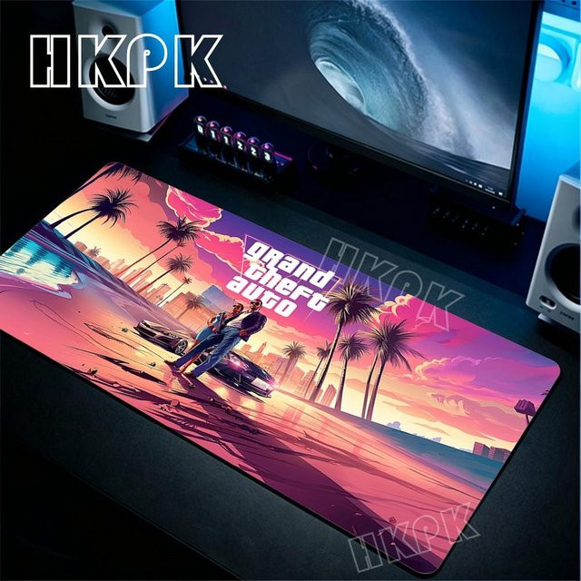 XL Grand Theft Auto GTA Mauspad für Gamer und Büro, rutschfestes Gummimatte, Multicolor, B: 100 cm, T: 50 cm - Bild 1